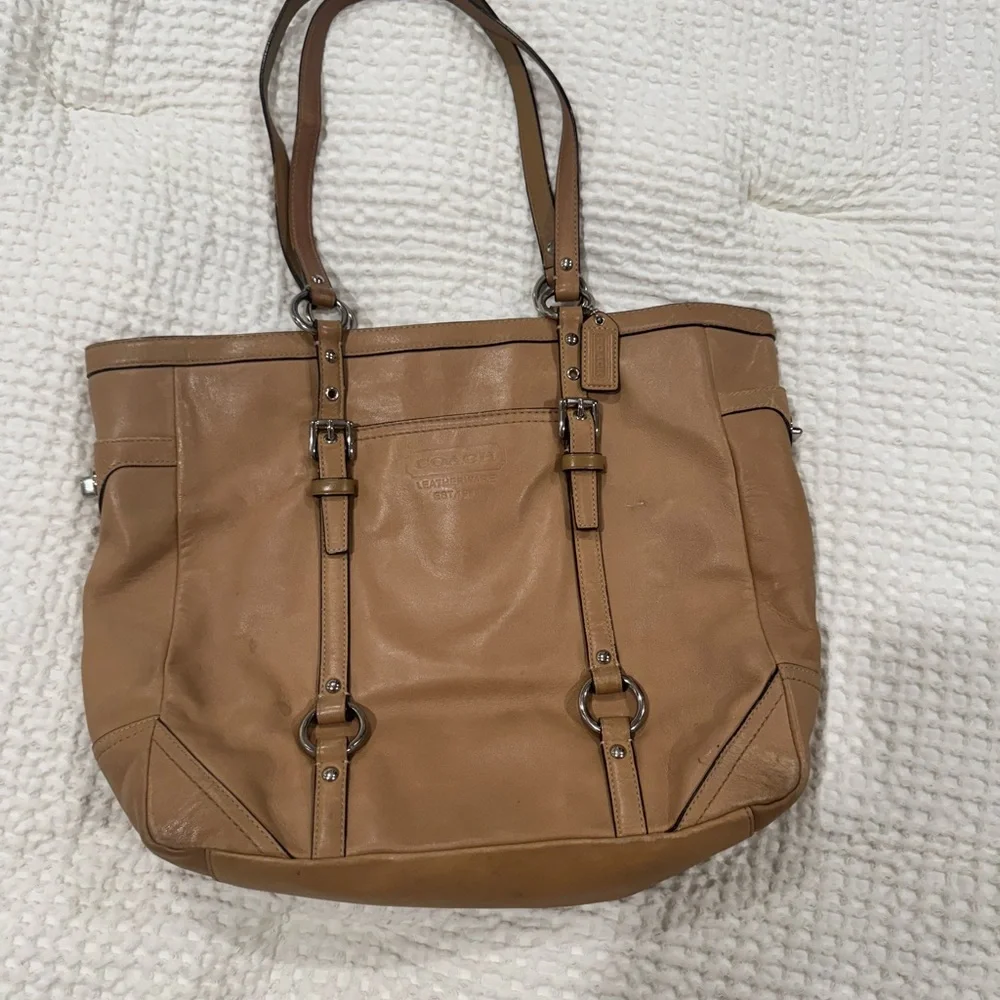 Coach Tan Leather Tote Bag
